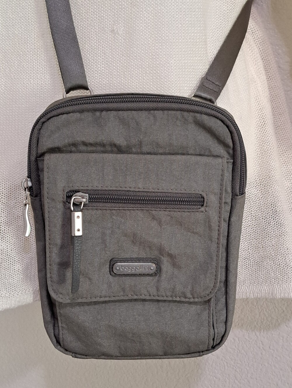 Baggallini Far and Wide Crossbody Bag Sterling Shimmer Nylon